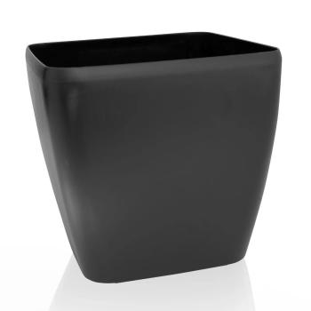 Ghiveci de flori Flower Lover Quadrato Easy negrumat, 24 cm, negru, 24 cm