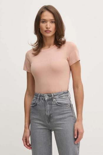Bavlnené tričko Calvin Klein Jeans dámske, oranžová farba, J20J224990