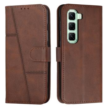STITCHED Peňaženkový kryt pre Infinix Hot 50 Pro+ tmavohnedý