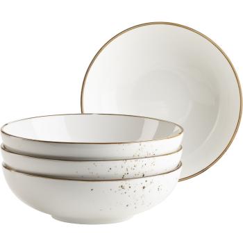 Mäser 4-dielna súprava misiek Pintar White hnedé bodky 22 cm