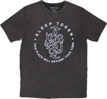 Sleep Token Tričko Tomb Text Ring Stone Wash Unisex Black 2XL