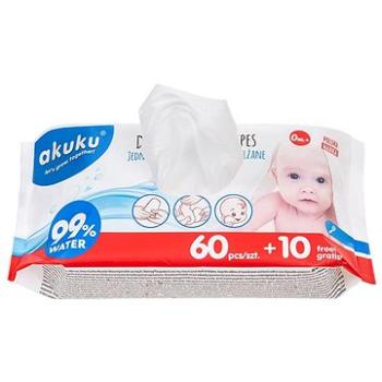 AKUKU detské vlhčené obrúsky 99 % voda 70 ks (5907644000319)