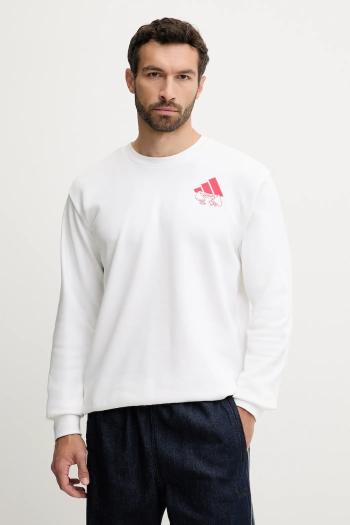 Mikina adidas Food Noodle Graphic Sweatshirt biela farba, s potlačou, JW4347