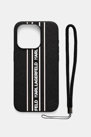 Puzdro na mobil Karl Lagerfeld iPhone 15 Pro čierna farba, KLHCP15LPAMSCNSP