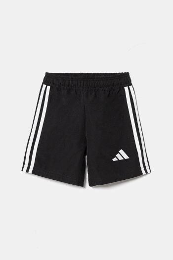 Detské krátke nohavice adidas Performance čierna farba, s nášivkou, nastaviteľný pás JD0641