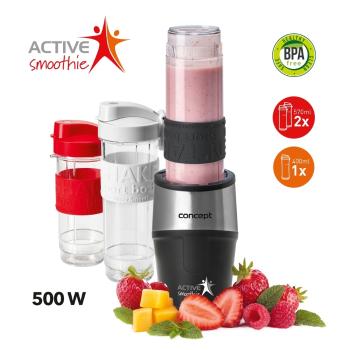 Smoothie maker Concept SM3385 ActiveSmoothie 500 W negru 2 x 570 ml + 400 ml, negru