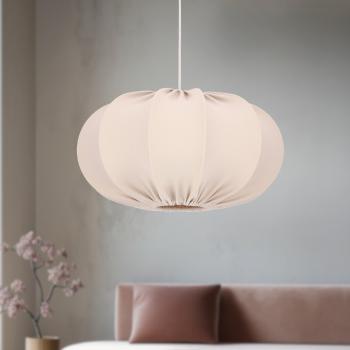 Škandinávska závesná lampa CAFEE' s béžovým tienidlom na frappé 52 cm - minimalistické stropné osvetlenie v japonskom štýle E27