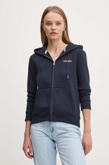 Mikina Guess Jeans dámska, tmavomodrá farba, s kapucňou, s potlačou, W4YQ13 KC811