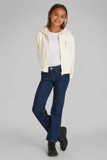 Detská mikina Calvin Klein Jeans béžová farba, s kapucňou, jednofarebná, IG0IG02851