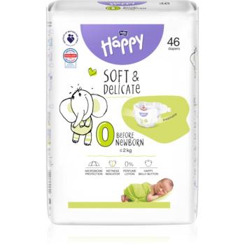 Bella Baby Happy Soft&Delicate Size 0 Before Newborn jednorazové plienky ≤ 2 kg 46 ks