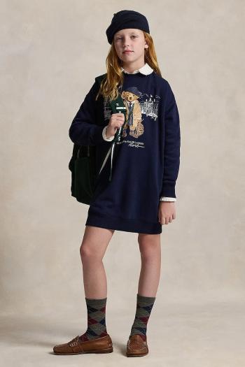 Dievčenské šaty Polo Ralph Lauren tmavomodrá farba, mini, oversize, 313979036001