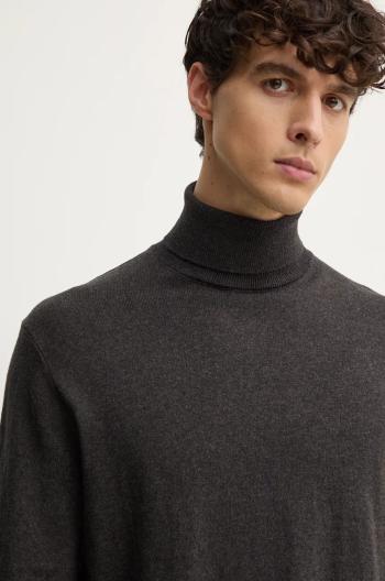 Sveter s prímesou vlny Pepe Jeans NEW ANDRE TURTLE NECK pánsky, šedá farba, tenký, s rolákom, PM702470