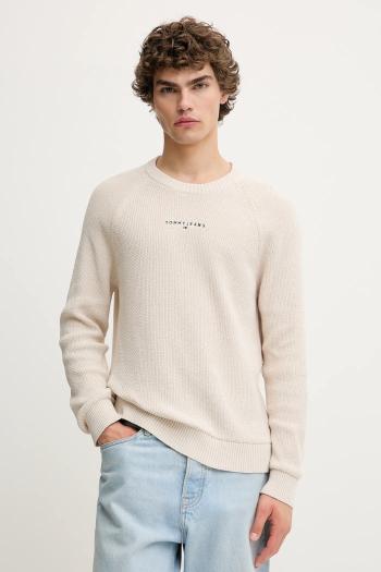 Sveter Tommy Jeans béžová farba, DM0DM21655