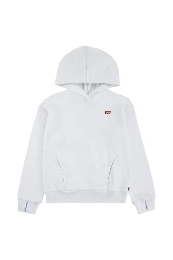 Detská mikina Levi's BATWING PATCH HOODIE biela farba, s kapucňou, jednofarebná, 3EN102