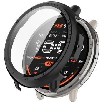 PC FULL COVER Plastový kryt so sklom pre Amazfit Active 2 čierny