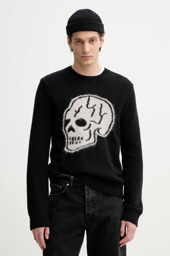 Sveter s prímesou vlny The Kooples pánsky, čierna farba, HPUL30003K