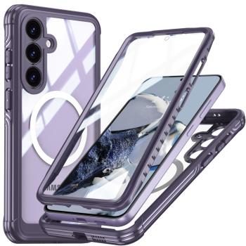 DUAL MAGSAFE Obojstranný ochranný kryt pre Samsung Galaxy S25 5G fialový