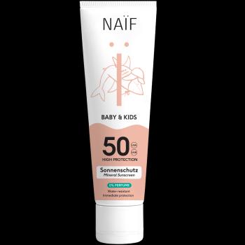 NAÏF Ochranný krém na opaľovanie pre deti a bábätká SPF 50 bez parfumácie 100 ml