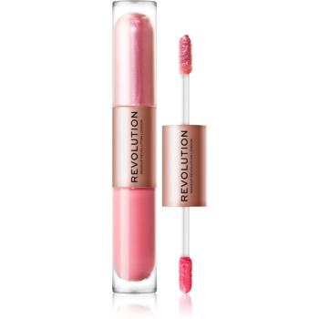 Makeup Revolution Double Up tekuté očné tiene 2 v 1 odtieň Blissful Pink 2x2,2 ml