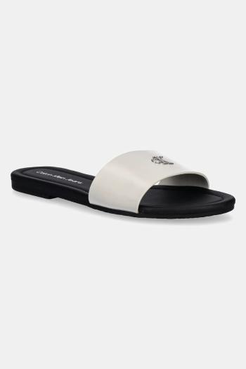 Šľapky Calvin Klein Jeans FLAT SANDAL SLIDE MG dámske, šedá farba, YW0YW01697