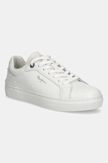 Kožené tenisky Pepe Jeans CAMDEN EDITION M pánske, biela farba, PMS00045