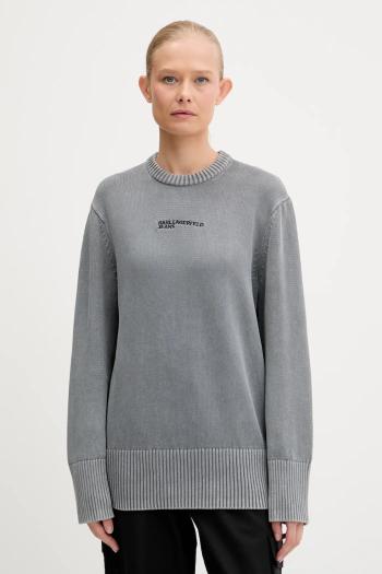 Bavlnený sveter Karl Lagerfeld Jeans šedá farba, A3W18037