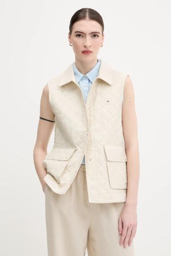 Vesta Tommy Hilfiger dámska, béžová farba, prechodná, WW0WW45638