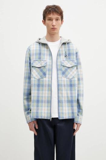 Košeľa s prímesou vlny ICECREAM Hooded Flannel Zip Through voľný strih, IC24435