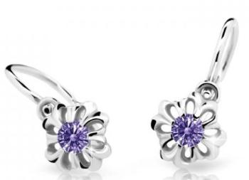 Cutie Jewellery Nežné detské náušnice z bieleho zlata C2208-10-X-2 fialová