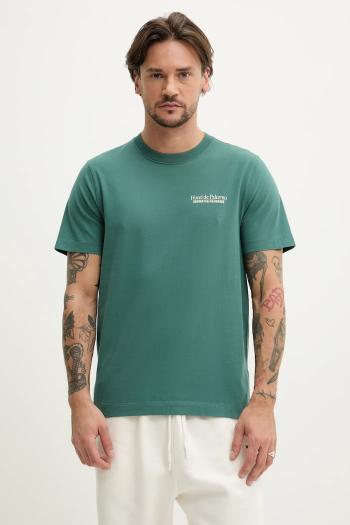 Bavlnené tričko Abercrombie & Fitch pánske, zelená farba, s potlačou, KI123-5001
