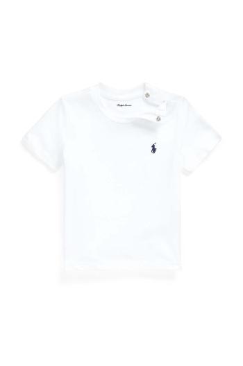 Detské bavlnené tričko Polo Ralph Lauren biela farba, jednofarebné, 320832904033