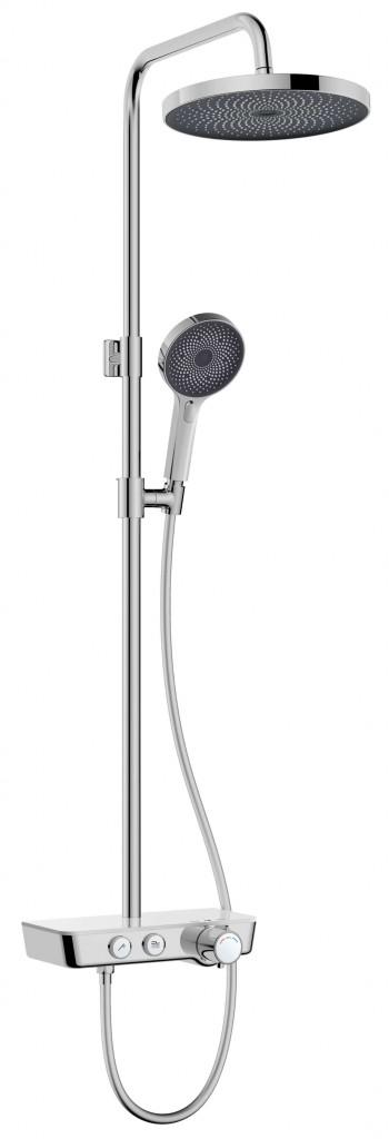 Kielle Kielle - Oudee Sprchový set s termostatom, 26 cm, 3 prúdy, chróm/biela/čierna 20602000