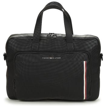 Tommy Hilfiger  TH PIQUE PU SLIM COMPUTERBAG  Aktovky Čierna