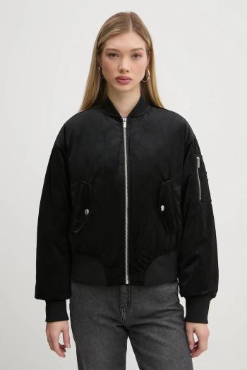 Bunda Karl Lagerfeld Jeans dámska, čierna farba, zimná, oversize, A1W15010