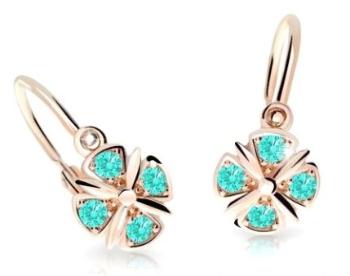 Cutie Jewellery Slušivé detské náušnice z ružového zlata C2245-10-X-4 svetlo zelená