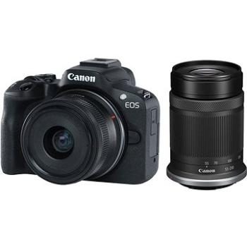 Canon EOS R50 čierny + RF-S 18 – 45 mm f/4,5 – 6,3 IS STM + RF-S 55 – 210 mm f/5 – 7,1 IS STM (5811C023) + ZDARMA Ministativ JOBY