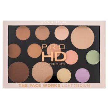 Makeup Revolution Pro HD Amplified Palette The Face Works - Light Medium multifunkčná paleta 15 g