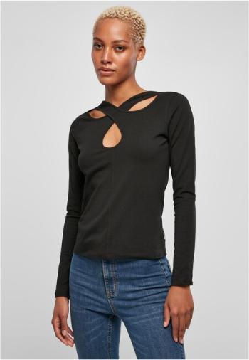 Urban Classics Ladies Crossed Cut Out Longsleeve black - 4XL