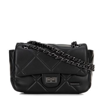 Crossbody z ekokože v geometrickom prešívaní čierna 99-4Y-627-1