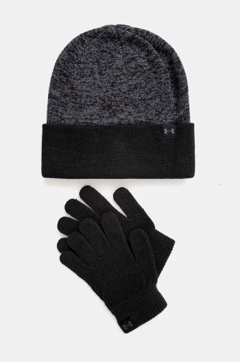 Detská čiapka a rukavice Under Armour G Beanie čierna farba, 1386642