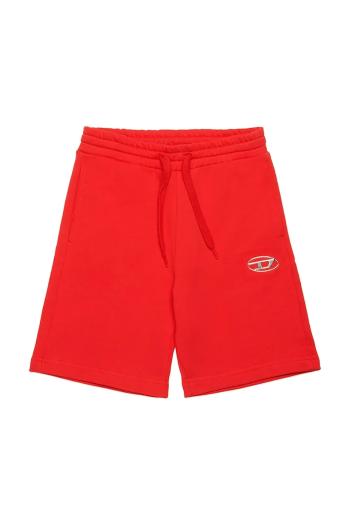 Detské bavlnené šortky Diesel PMACISHORT SHORTS červená farba, nastaviteľný pás J02239