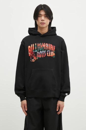 Bavlnená mikina Billionaire Boys Club Tropical Island Fill Arch Logo Popover pánska, čierna farba, s kapucňou, s potlačou, B24446