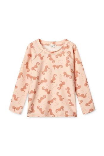 Detské tričko s dlhým rukávom na kúpanie Liewood Noah Printed Longsleeve Swim Tee oranžová farba, LW19977