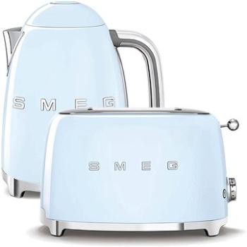 rychlovarná konvice SMEG 50s Retro Style 1,7l pastelově modrá + topinkovač SMEG 50s Retro Style 2x