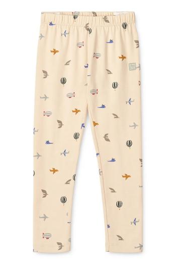 Detské bavlnené legíny Liewood Marie Printed Leggings béžová farba, vzorované, LW19959