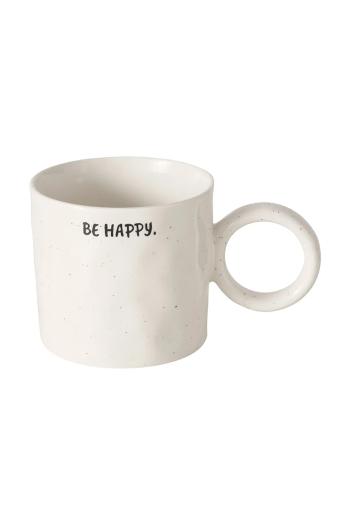 Hrnček Boltze Be Happy 420 ml biela farba