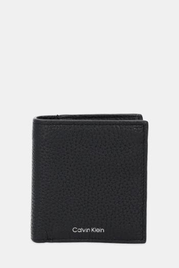 Kožená peňaženka Calvin Klein čierna farba, LV04D1027G