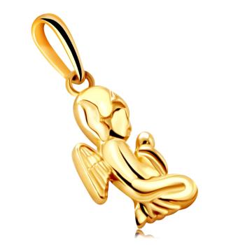 Zlatý prívesok zo 14K zlata - modliaci sa anjelik na kolenách
