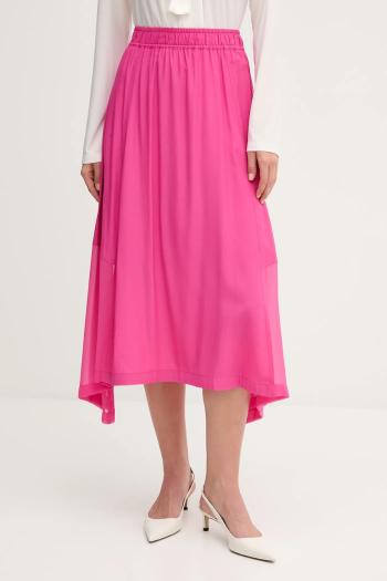 Sukňa Dkny čierna farba, midi, áčkový strih, P4DN8X10