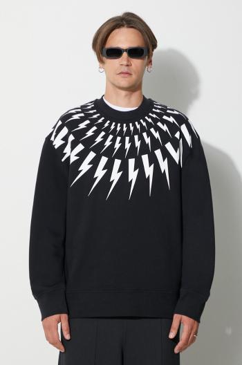 Mikina Neil Barett FAIRISLE THUNDERBOLT pánska, čierna farba, s nášivkou, PBJS010S.V517S.524